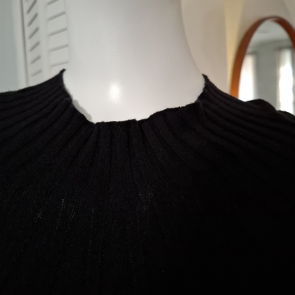 Lucky brand maxi dress Ribbed Monck Neck Long Sleeves Black Size LARGE - Picture 7 of 15